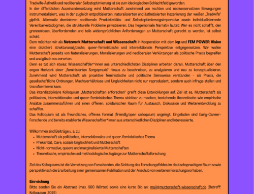 Online-Forschungskolloquium „Mutterschaften erforschen“